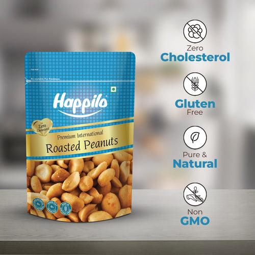 Happilo Premium Roasted Peanuts, Rich in Protein, Fiber, and Essential Nutrients, Wholesome Snack, Rich Flavor