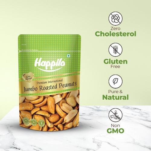 Happilo Premium Jumbo Sand Roasted Peanuts, Rich in Protein, Fiber, and Essential Nutrients, Wholesome Snack, Rich Flavor