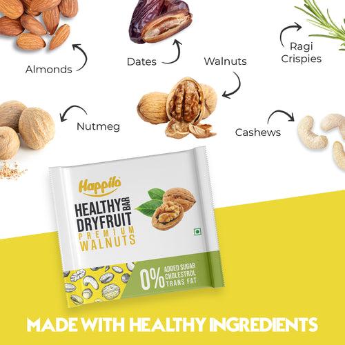 Happilo Premium Walnuts Healthy Mini Dry Fruit Bar 15g