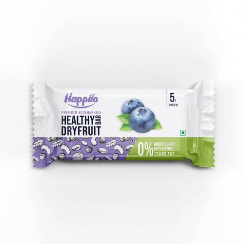 Happilo Premium Blueberries Healthy Dry Fruit Bar 35g