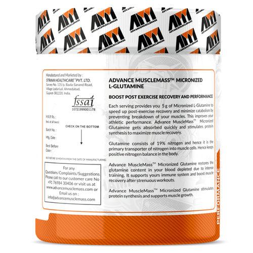 Advance MuscleMass Micronized Glutamine in orange flavor 300 gm