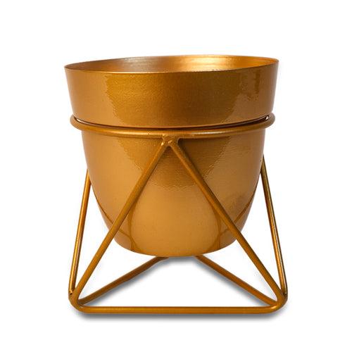 Indoor Metal decor Vase/Planter- Gold Set of 2