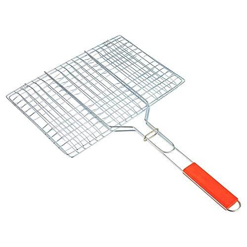 Barbecue BBQ Grill Net Basket Roast Grilling Tray Chromium Plated Handel I Pack of 1