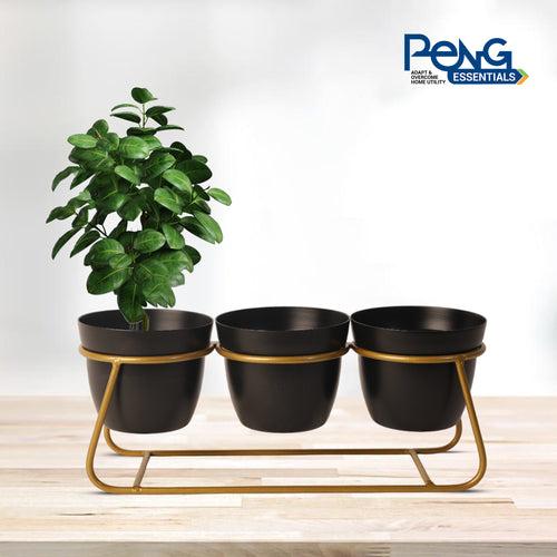 Indoor Metal decor Vase/Planter- Black set of 3