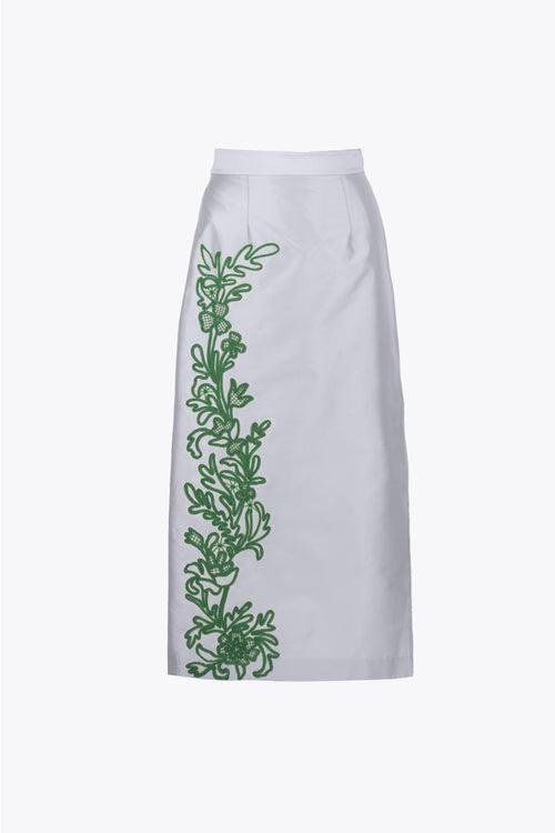 zinnia handcrafted midi skirt