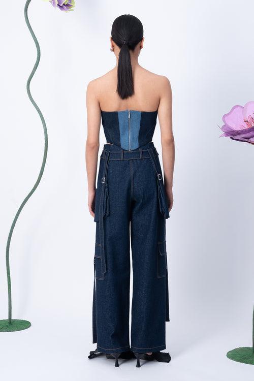 Addison denim corset