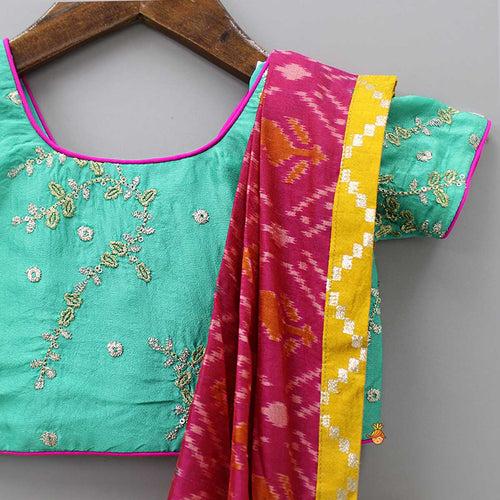 Choli And Lehenga With Attached Printed Dupatta