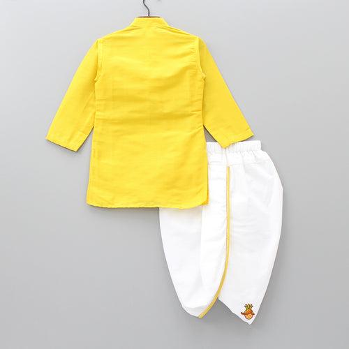 Yellow Kurta And Dhoti Set