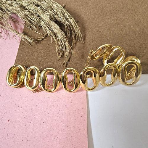 Gold Metal Textured Link Choker