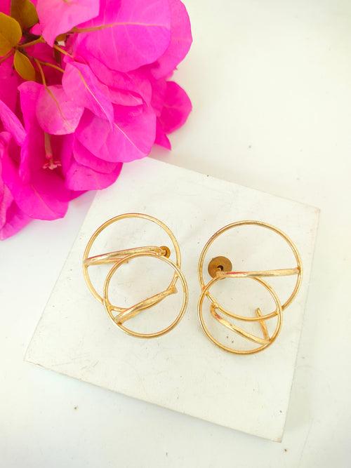 Golden Spiral Stud Earring