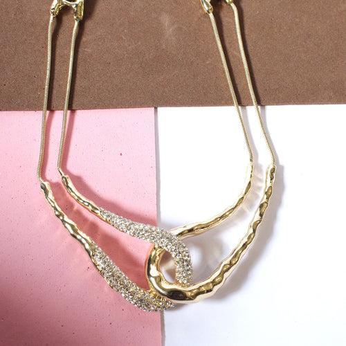 Silver And Golden Mix Choker Neckpiece