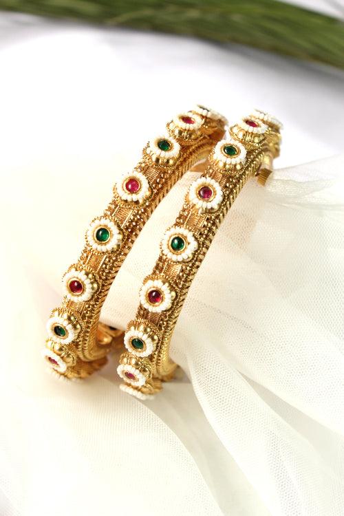 Gold traditional Meenakari Bangle