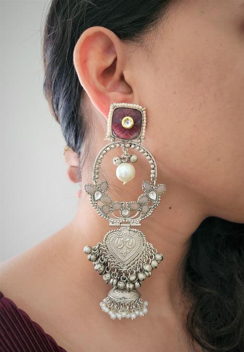 Pan Shape Earring With Jhumka