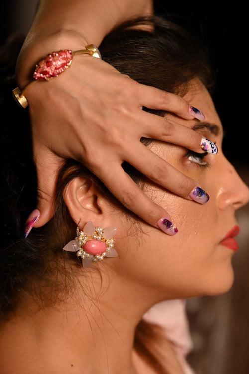 Stone Studded Flower Earring