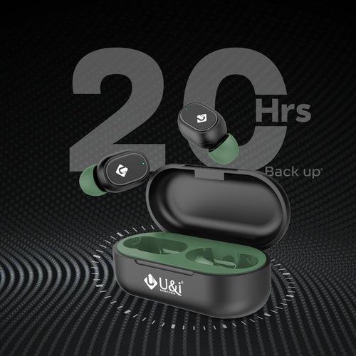 U&i MyDots Plus Series True Wireless Earbuds 20 Hours Battery Backup Bluetooth Headset with Mic