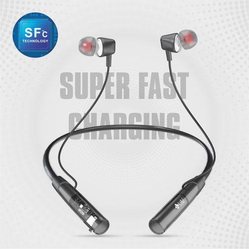 U&i Trans 2.0 40 Hours Battery Backup Bluetooth Neckband with SFc Technology and Transparent Silicon Belt