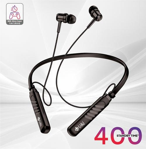 U&i Battle Series 40 Hours Battery Backup Bluetooth Neckband with IPX4, Intelligent Noise Reduction and Dual Modes