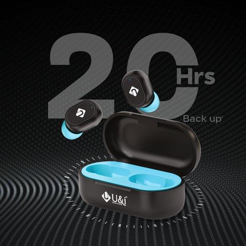 U&i MyDots Plus Series True Wireless Earbuds 20 Hours Battery Backup Bluetooth Headset with Mic