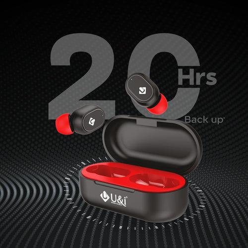 U&i MyDots Plus Series True Wireless Earbuds 20 Hours Battery Backup Bluetooth Headset with Mic