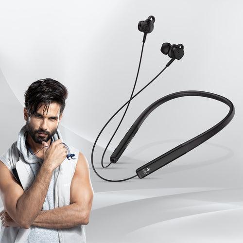 U&i Silver 25 Hours Battery Backup Bluetooth Neckband with ENC and IPX5 Water Resistant Wireless Headset