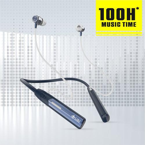 U&i Dominator Series 100 Hours Music Time Bluetooth Neckband with ANC & One Premium Bottle