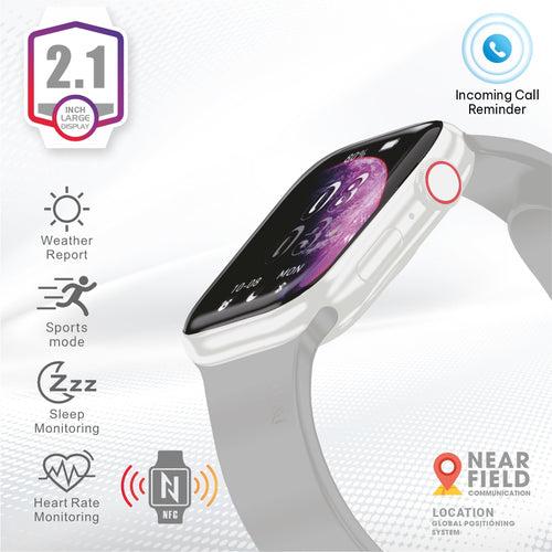 U&i Infinity Series Smart Watch 2.1" Display with Bluetooth Calling and IP65 Water Resistance