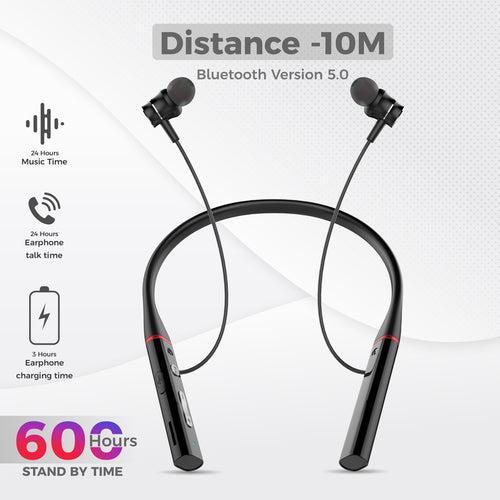 U&i Royalty 24 Hours Battery Backup Bluetooth Neckband Silicon Belt Wireless Headset with HD Calls