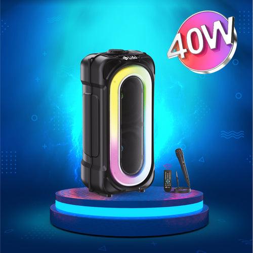 U&i Boom Box Series 40W Bluetooth Speaker with 6Hrs Battery Backup and RGB Lights