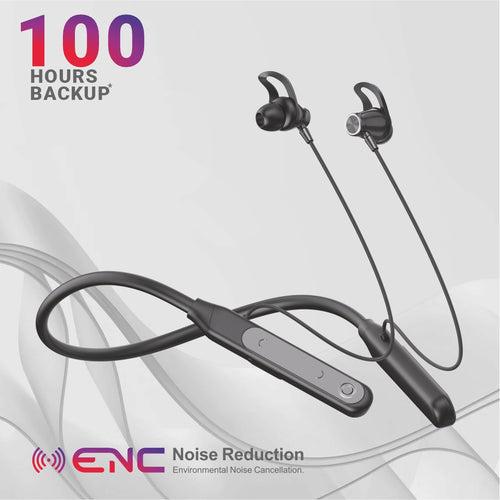 U&i Firestorm Series 100 Hours Battery Backup Bluetooth Neckband with 40 MS Low Latency and ENC