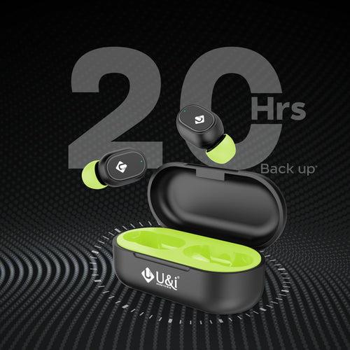 U&i MyDots Plus Series True Wireless Earbuds 20 Hours Battery Backup Bluetooth Headset with Mic