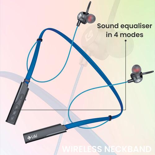 U&i Melody 48 Hrs Battery Backup Bluetooth Neckband with Sound Equalizer, Quick Charge and Media Control