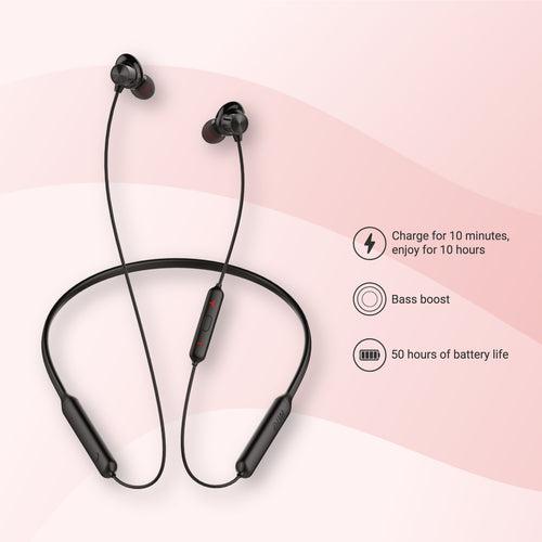 U&i ProPlus 50 Hours Battery Backup Bluetooth Neckband with Mic and Extra Bass