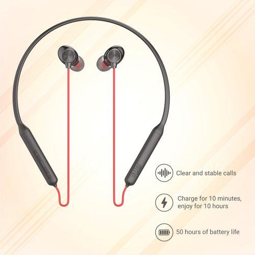 U&i Pro 50 Hours Battery Backup Bluetooth Neckband with  HD Sound and Water & Sweat Resistant Wireless Headset