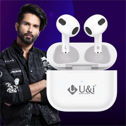 U&i 3G series 30 Hours Battery Backup True Wireless Stereo Earbuds and Mic Bluetooth Headset (White, True Wireless)