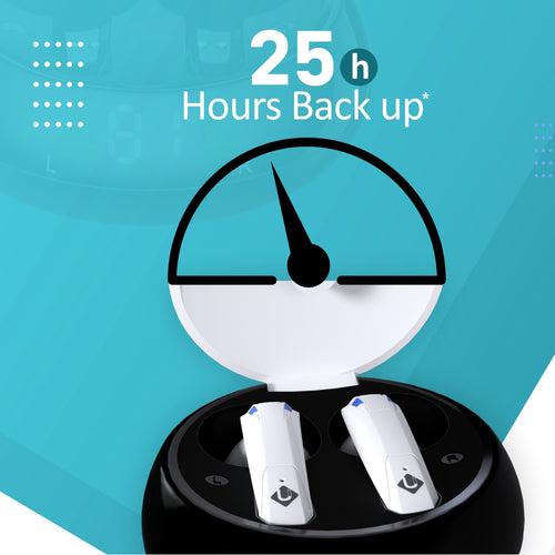 U&i Slice 25 Hours Music Time True Wireless Earbuds with Digital Display and Upgrade Noise Cancellation