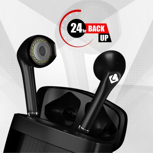 U&i Platinum 24 Hours Battery Backup True Wireless Earbuds with Touch Control, Quick Charge and Free Silicon Case