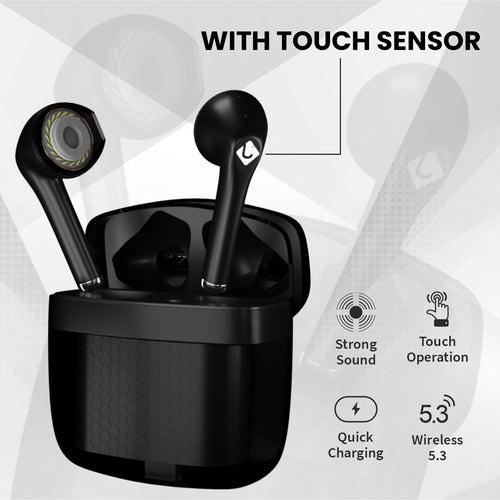 U&i Platinum 24 Hours Battery Backup True Wireless Earbuds with Touch Control, Quick Charge and Free Silicon Case