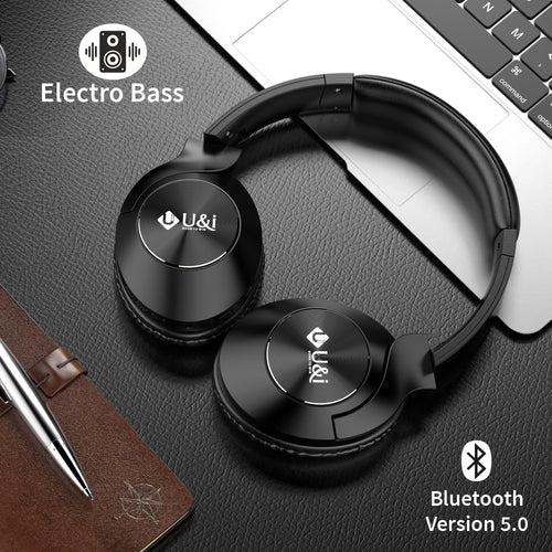 U&i Laser 24 Hours Battery Backup Bluetooth Headphone with Electro Bass and Mic Bluetooth Headset (Black, On the Ear)