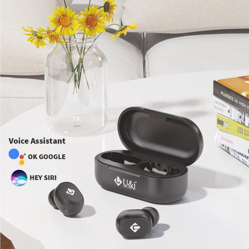 U&i My Dots Series True Wireless Earbuds with 20 Hours Battery Backup and Mic Bluetooth Headset (Black, True Wireless)