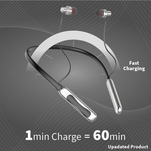 U&i Swift 50 Hours Talk Time Fast Charging Wireless Neckband Bluetooth Headset (In the Ear)