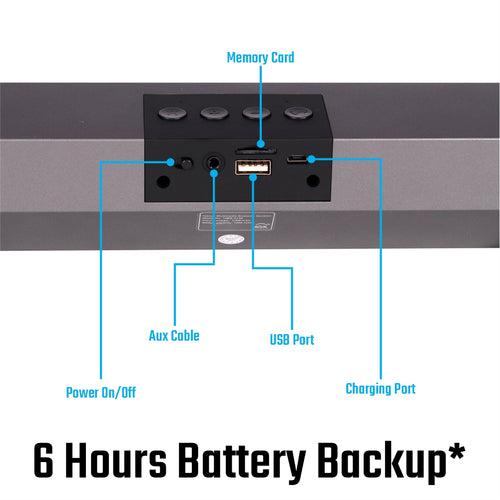 U&i Pickup Series 10W Bluetooth Soundbar with 6 Hours Battery Backup 10 W Bluetooth Soundbar (Stereo Channel)