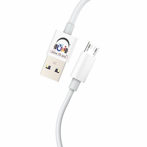 U&i Micro USB Cable 3 A 1 m Leader Series 3A Premium Quality Data Cable 1.0M UiDC-4473 (Compatible with All Micro USB Devices, White, One Cable)