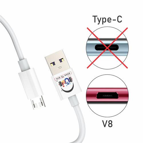 U&i Micro USB Cable 3 A 1 m Leader Series 3A Premium Quality Data Cable 1.0M UiDC-4473 (Compatible with All Micro USB Devices, White, One Cable)