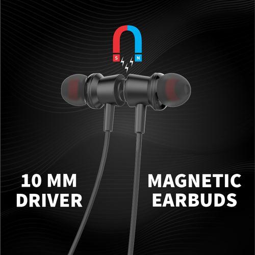 U&i Valley 80 Hours Music Time Fast Charging Wireless Neckband with mic Bluetooth Headset (Black, In the Ear)