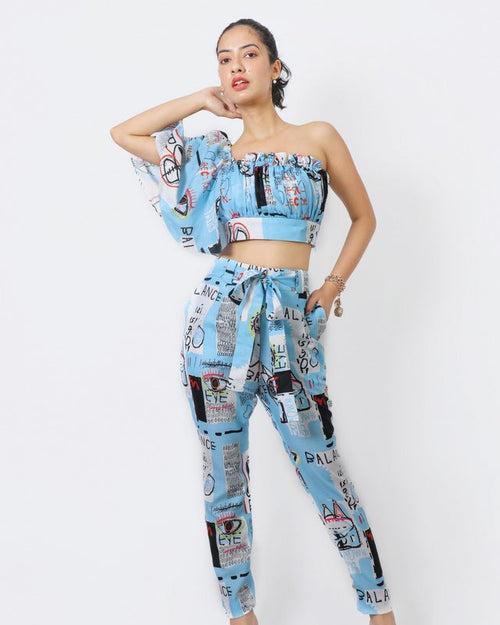 Blue Flutter Co-ord Set