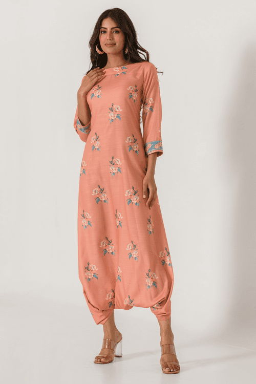 Scarlet Orange Dhoti Jumpsuit