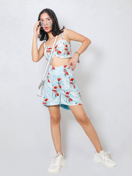 Painted Floret Shorts Set