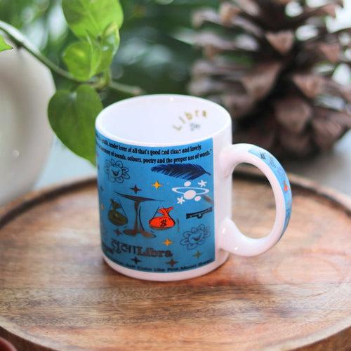 Libra Zodiac Sign Ceramic Coffee Mug - Tula Rashi Gift