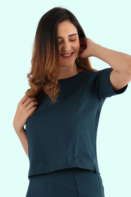 Elevated Essentials Crop Top- Teal