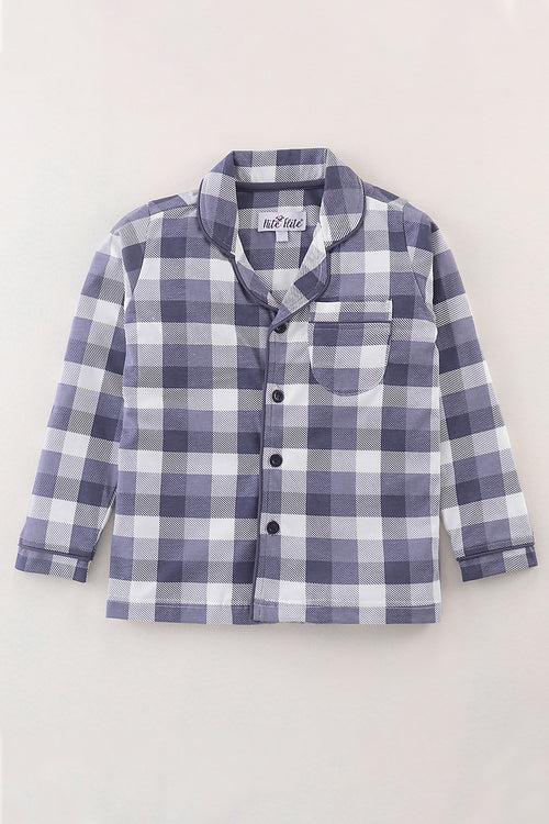 Blue Checked Kids' Pyjama Set